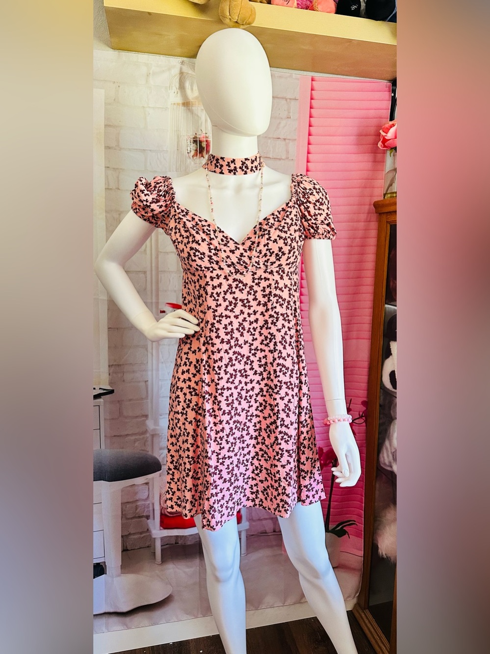 Alexis Pink Floral Print Midi Dress
